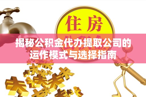 荆州揭秘公积金代办提取公司的运作模式与选择指南